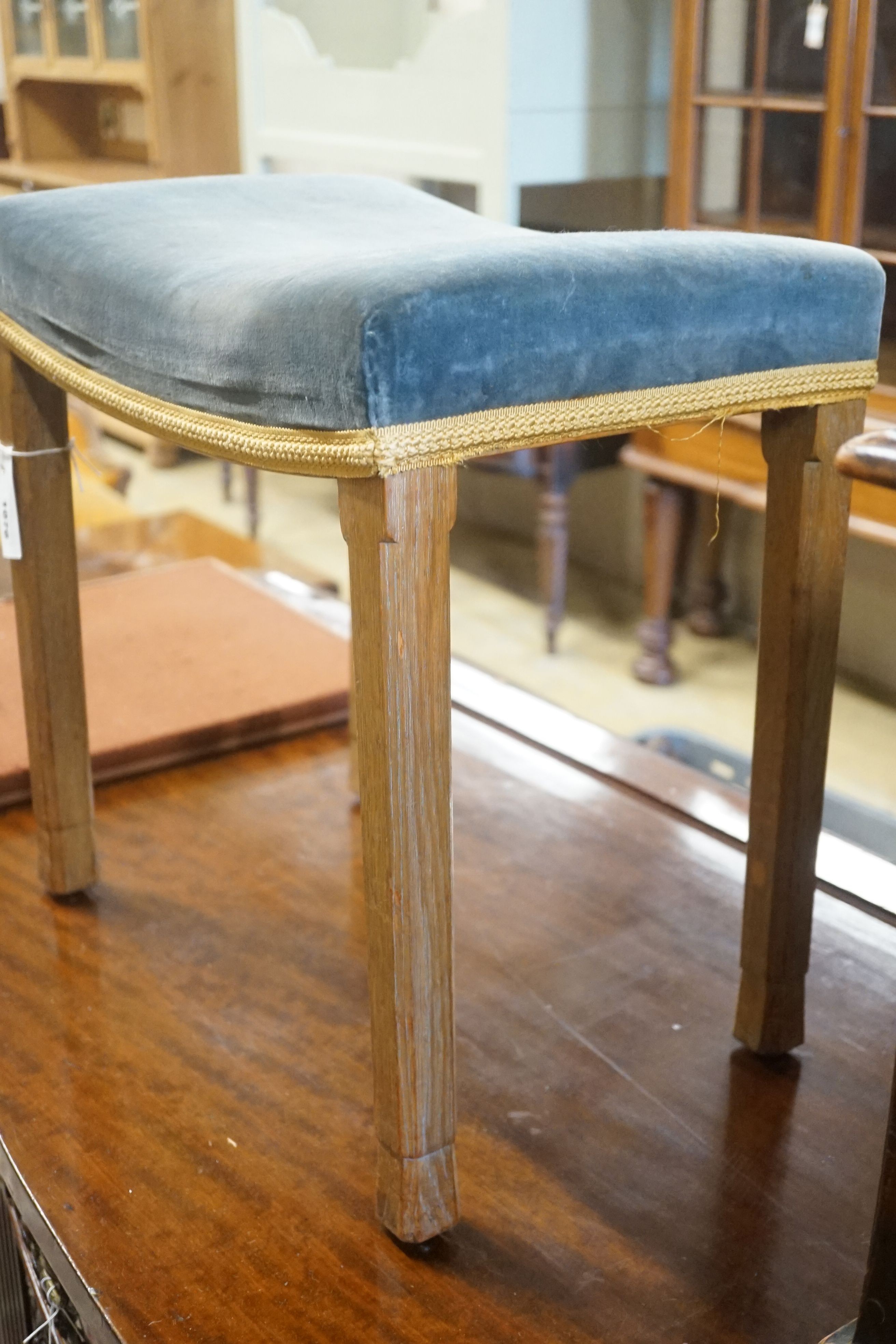 A 1953 Queen Elizabeth II coronation stool, width 46cm depth 31cm height 49cm